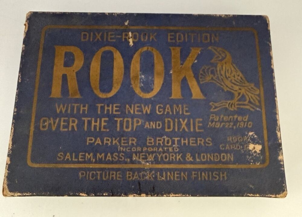 Antique 1910 Rook Playing Cards Game & Rules Book Set Parker Brothers